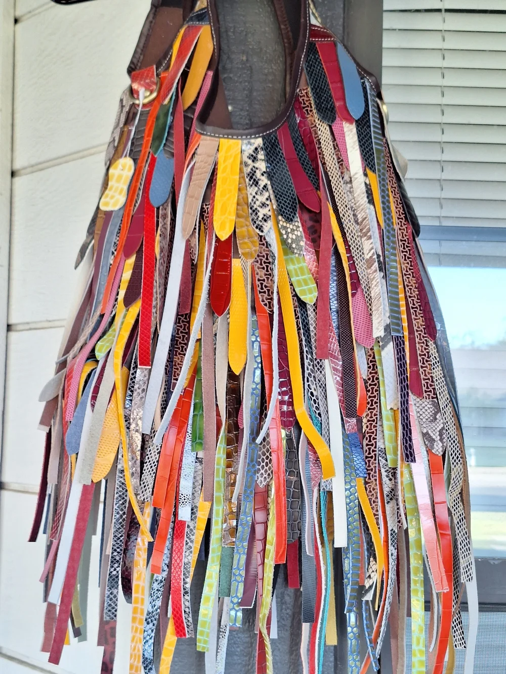 NWT Boho Multicolor Fringe Leather Tote Bag - Women 16X23 Inched